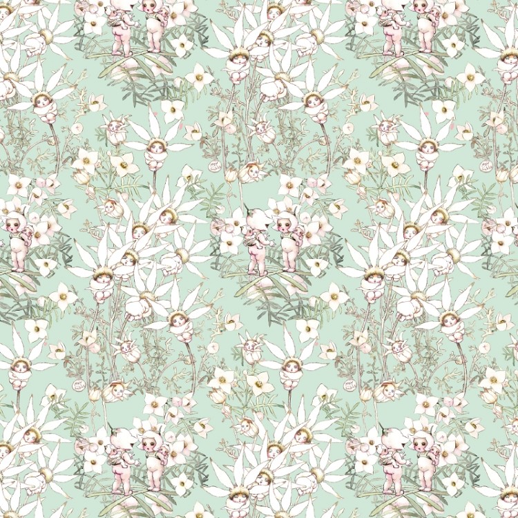 Devonstone Collection May Gibbs Pastel Flowers Mint