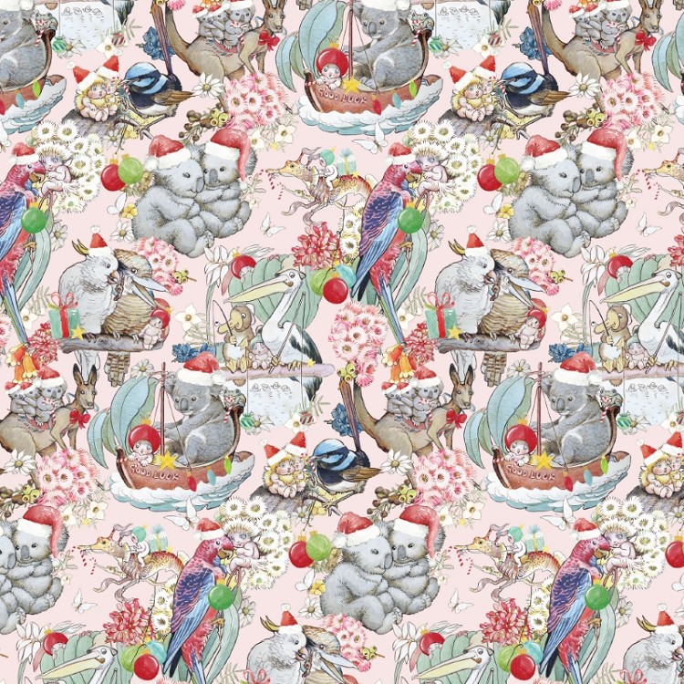 Devonstone Collection May Gibbs Christmas Tis The Season Lt Pink