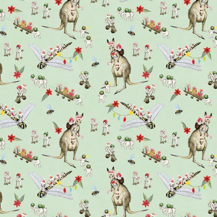 Devonstone Collection May Gibbs Christmas Gumnut Adventures Soft Lime
