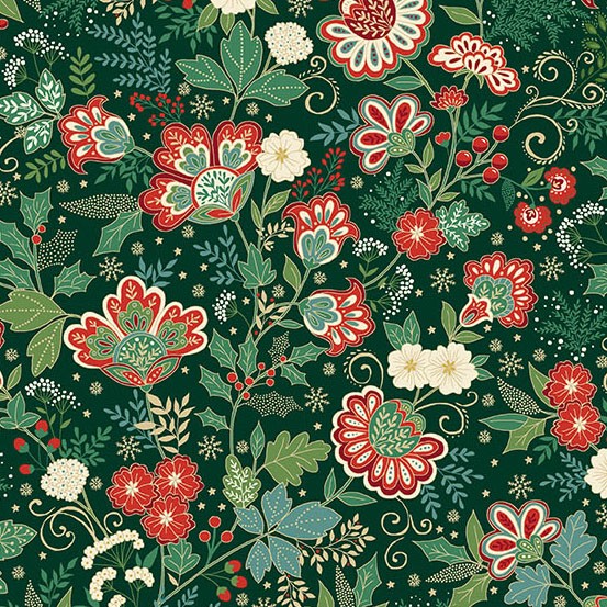 Makower UK Adorn Bloom Green