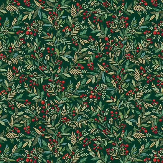 Makower UK Adorn Holly Green