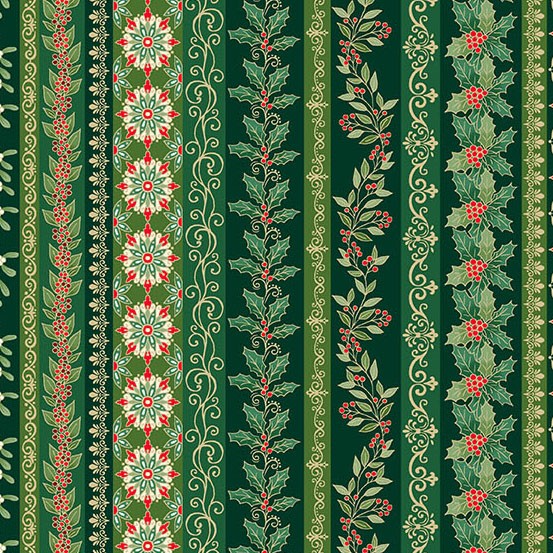 Makower UK Adorn Garland Stripe Green