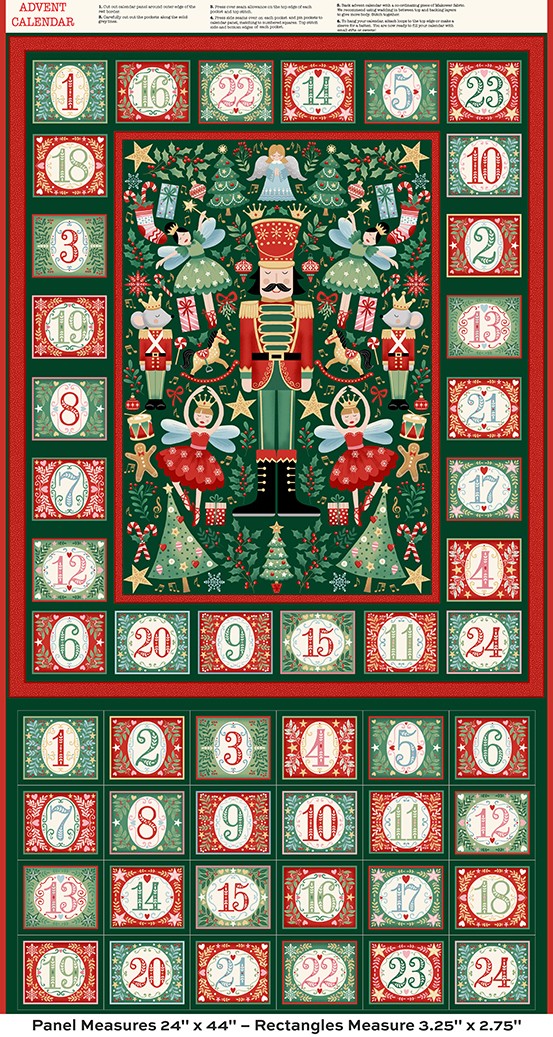 Makower UK The Nutcracker Advent Panel Green