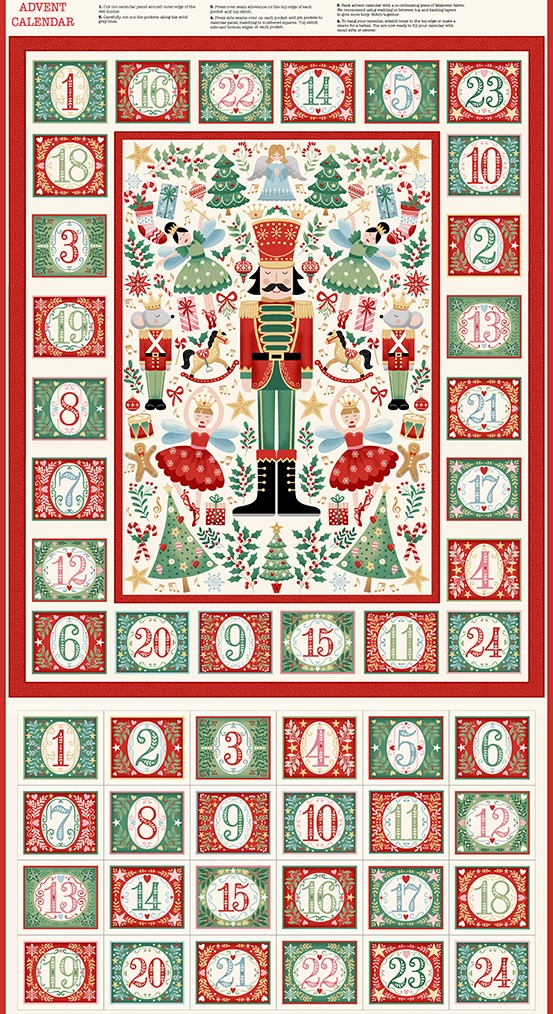 Makower UK The Nutcracker Advent Panel Cream
