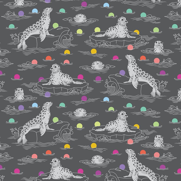 Freespirit Fabrics Tula Pink Graywork Seal the Deal Carbon