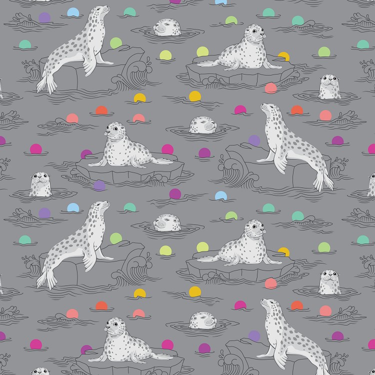 Freespirit Fabrics Tula Pink Graywork Seal the Deal Shadow