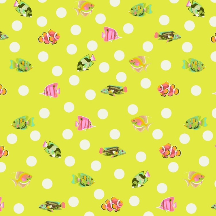 Freespirit Fabrics Tula Pink Floral Reef - School Crossing Seagrass