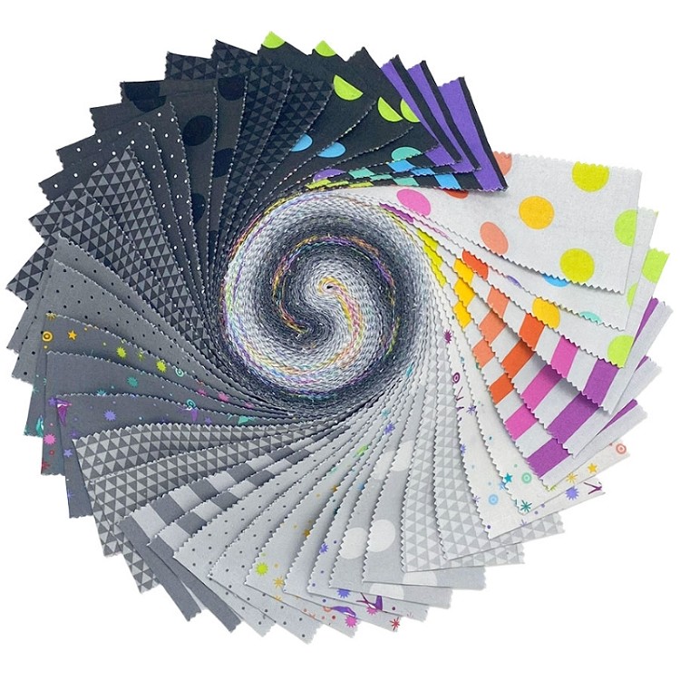 Freespirit Fabrics Tula Pink Graywork 2.5 Inch Design Roll 42 Pieces 