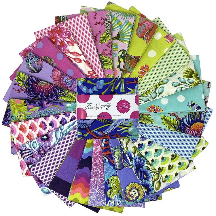 Freespirit Fabrics Tula Pink Floral Reef 5 Inch Charm Pack 42 Pieces 